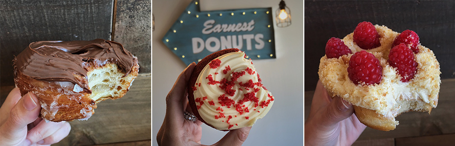 Nutella Cronut, Red Velvet and Raspberry Cheesecake Donuts from Earnest Donuts