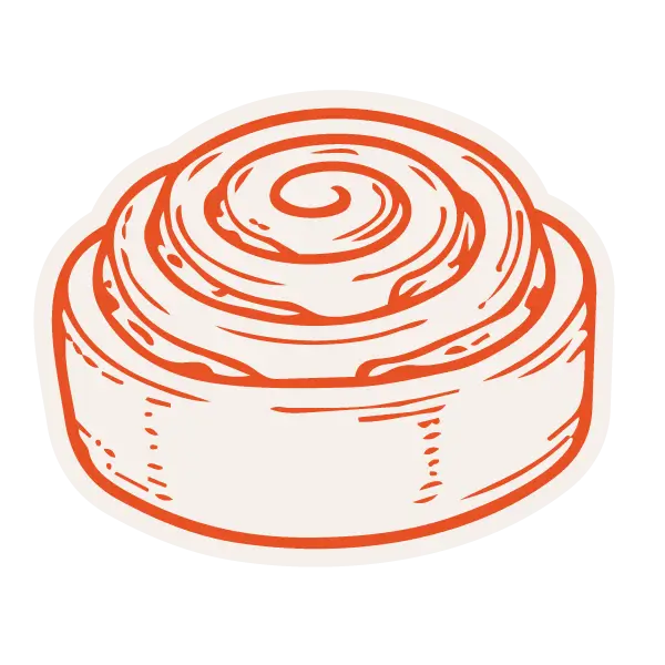 Glazed cinnamon roll from a specialty bakery