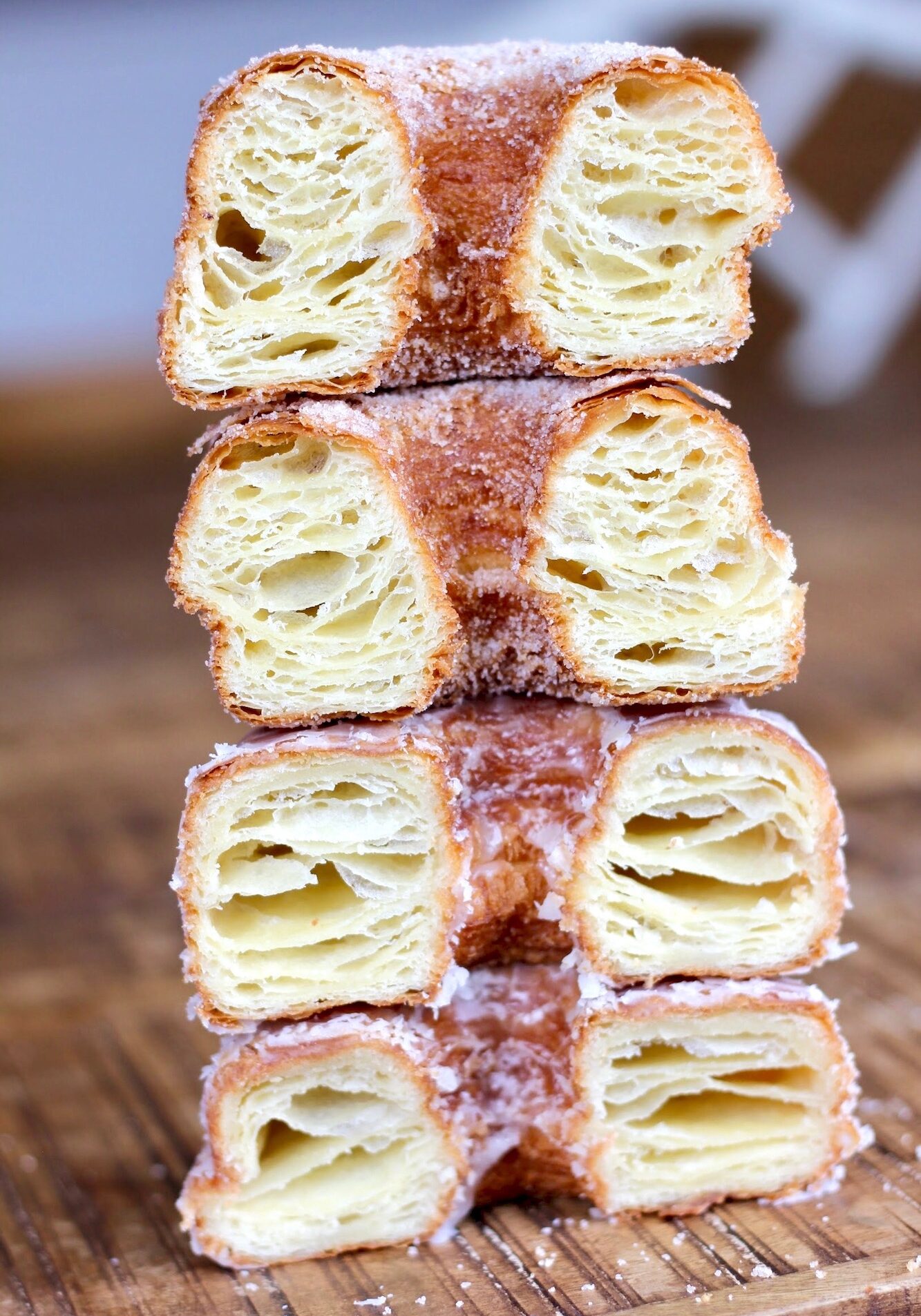 Stack of croissant donuts from Earnest Donuts (Lewisville, TX)
