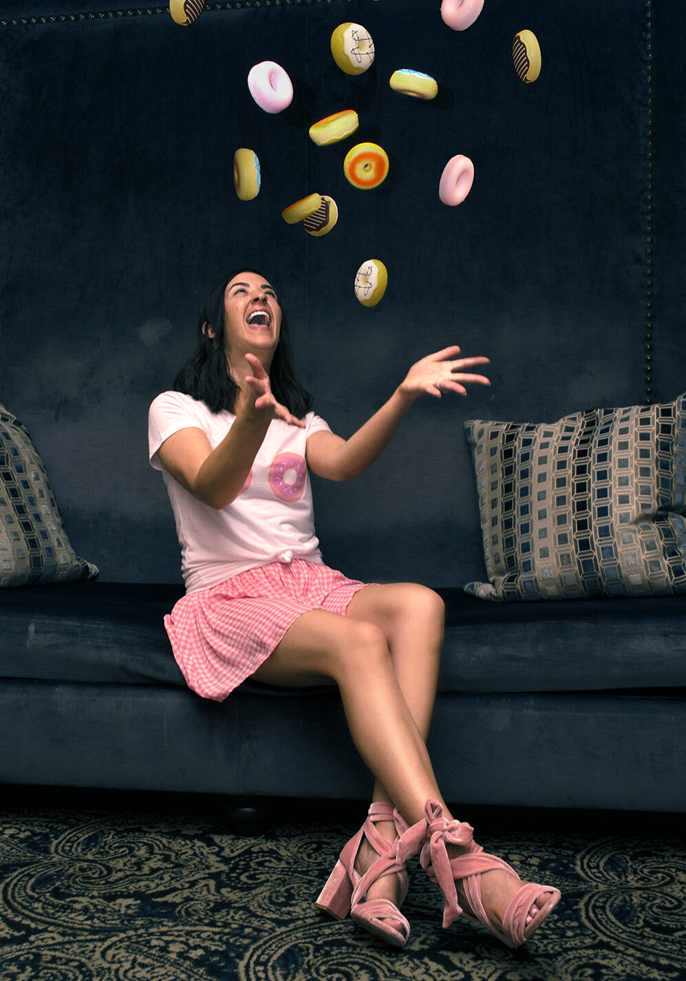 Throwing-donut-props-in-air